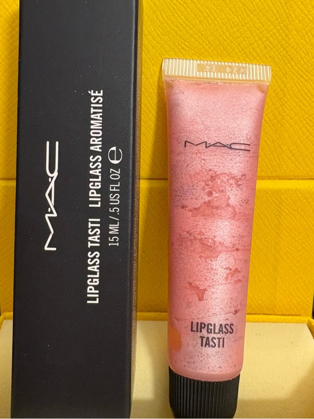 RARE VINTAGE DISCONTINUED HTF MAC Cosmetics Lipglass Tasti Lip Gloss Peachcreme
